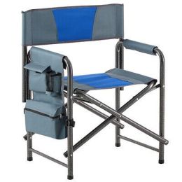 1-piece Padded Folding Outdoor Chair with Storage Pockets,Lightweight Oversized