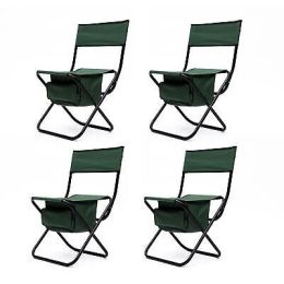 4-piece Folding Outdoor Chair with Storage Bag, Portable for indoor, Camping,